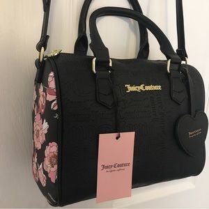 NWT Juicy Couture Debossed Floral Print Speedy Satchel Crossbody